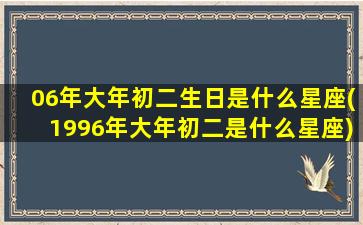 06年大年初二生日是什么星座(1996年大年初二是什么星座)