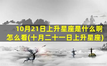 10月21日上升星座是什么啊怎么看(十月二十一日上升星座)