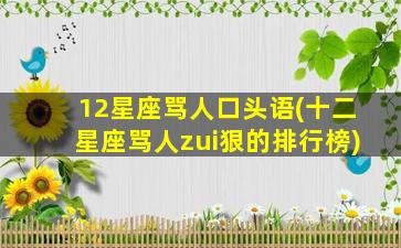 12星座骂人口头语(十二星座骂人zui
狠的排行榜)