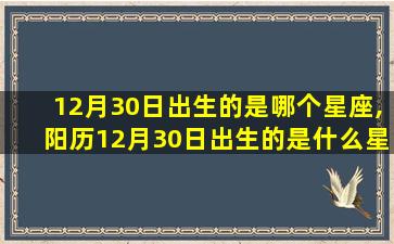 12月30日出生的是哪个星座,阳历12月30日出生的是什么星座并寓意着什么