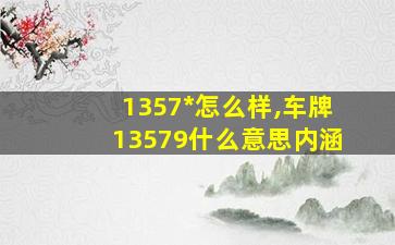 1357*
怎么样,车牌13579什么意思内涵