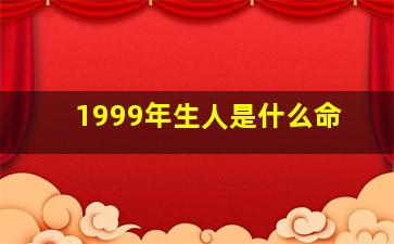 1999年生人是什么命