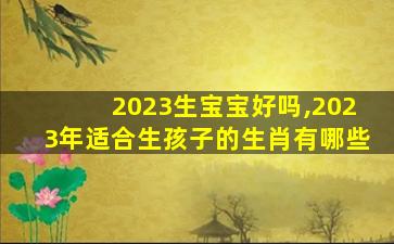 2023生宝宝好吗,2023年适合生孩子的生肖有哪些