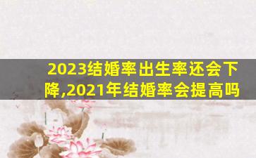 2023结婚率出生率还会下降,2021年结婚率会提高吗