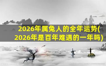 2026年属兔人的全年运势(2026年是百年难遇的一年吗)