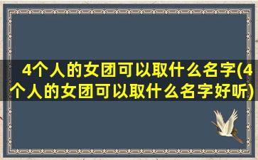 4个人的女团可以取什么名字(4个人的女团可以取什么名字好听)