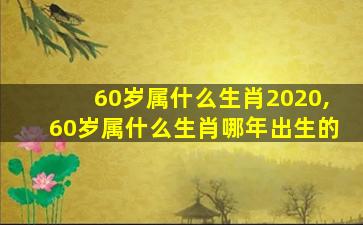 60岁属什么生肖2020,60岁属什么生肖哪年出生的