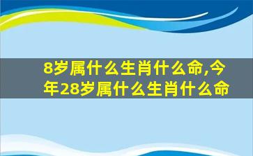 8岁属什么生肖什么命,今年28岁属什么生肖什么命