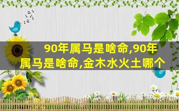 90年属马是啥命,90年属马是啥命,金木水火土哪个