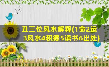 丑三位风水解释(1命2运3风水4积德5读书6出处)