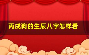 丙戌狗的生辰八字怎样看