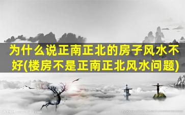 为什么说正南正北的房子风水不好(楼房不是正南正北风水问题)