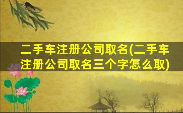 二手车注册公司取名(二手车注册公司取名三个字怎么取)