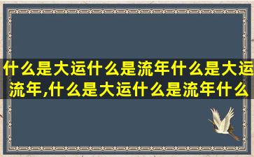 什么是大运什么是流年什么是大运流年,什么是大运什么是流年什么是大运流年呢