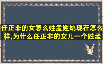 任正非的女怎么姓孟姓姚现在怎么样,为什么任正非的女儿一个姓孟,一个姓姚