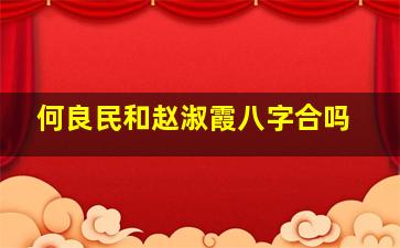 何良民和赵淑霞八字合吗