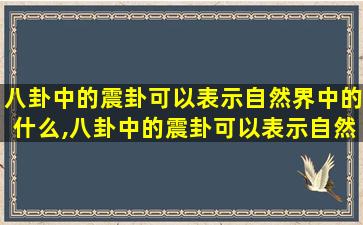 八卦中的震卦可以表示自然界中的什么,八卦中的震卦可以表示自然界中的什么意思