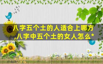 八字五个土的人适合上哪方,八字中五个土的女人怎么*