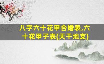 八字六十花甲合婚表,六十花甲子表(天干地支)