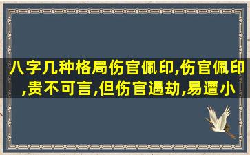 八字几种格局伤官佩印,伤官佩印,贵不可言,但伤官遇劫,易遭小人陷害