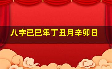 八字已巳年丁丑月辛卯日