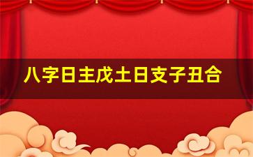 八字日主戊土日支子丑合