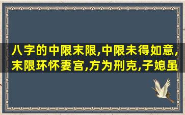 八字的中限末限,中限未得如意,末限环怀妻宫,方为刑克,子媳虽有不得力