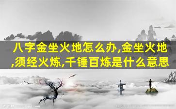 八字金坐火地怎么办,金坐火地,须经火炼,千锤百炼是什么意思