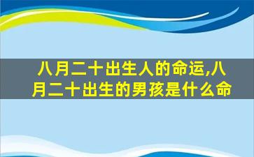 八月二十出生人的命运,八月二十出生的男孩是什么命