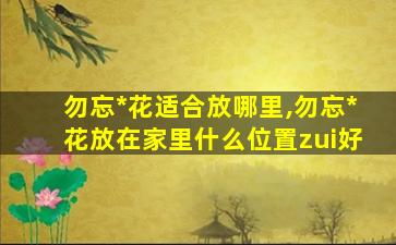 勿忘*
花适合放哪里,勿忘*
花放在家里什么位置zui
好