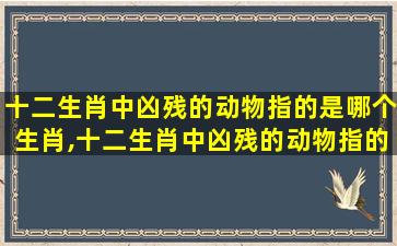 十二生肖中凶残的动物指的是哪个生肖,十二生肖中凶残的动物指的是哪个生肖的动物