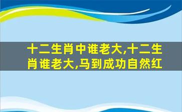 十二生肖中谁老大,十二生肖谁老大,马到成功自然红