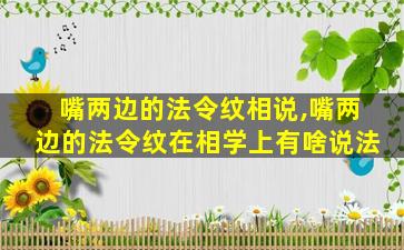 嘴两边的法令纹相说,嘴两边的法令纹在相学上有啥说法