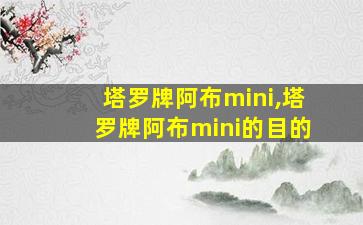 塔罗牌阿布mini,塔罗牌阿布mini的目的