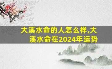 大溪水命的人怎么样,大溪水命在2024年运势