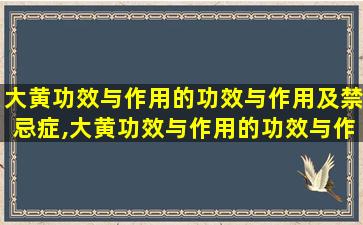 大黄功效与作用的功效与作用及禁忌症,大黄功效与作用的功效与作用及禁忌症有哪些