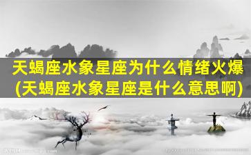 天蝎座水象星座为什么情绪火爆(天蝎座水象星座是什么意思啊)