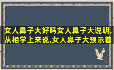 女人鼻子大好吗女人鼻子大说明,从相学上来说,女人鼻子大预示着什么