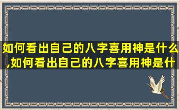 如何看出自己的八字喜用神是什么,如何看出自己的八字喜用神是什么