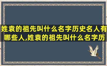 姓袁的祖先叫什么名字历史名人有哪些人,姓袁的祖先叫什么名字历史名人有哪些人呢