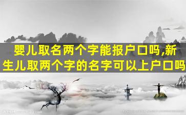 婴儿取名两个字能报户口吗,新生儿取两个字的名字可以上户口吗