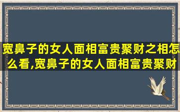 宽鼻子的女人面相富贵聚财之相怎么看,宽鼻子的女人面相富贵聚财之相怎么看出来