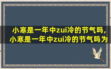 小寒是一年中zui
冷的节气吗,小寒是一年中zui
冷的节气吗为什么