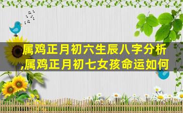 属鸡正月初六生辰八字分析,属鸡正月初七女孩命运如何