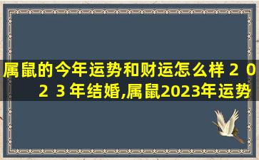 属鼠的今年运势和财运怎么样２０２３年结婚,属鼠2023年运势及运程-2022年属鼠人的全年每月运势