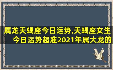 属龙天蝎座今日运势,天蝎座女生今日运势超准2021年属大龙的运气女