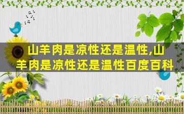 山羊肉是凉性还是温性,山羊肉是凉性还是温性百度百科