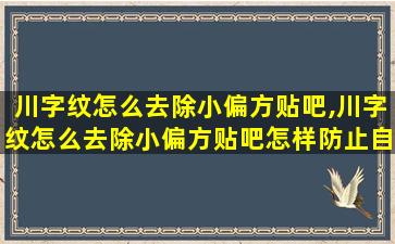 川字纹怎么去除小偏方贴吧,川字纹怎么去除小偏方贴吧怎样防止自己皱眉头