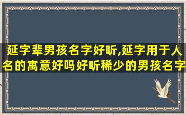 延字辈男孩名字好听,延字用于人名的寓意好吗好听稀少的男孩名字