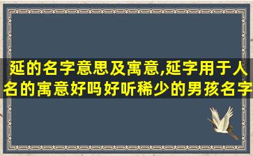 延的名字意思及寓意,延字用于人名的寓意好吗好听稀少的男孩名字